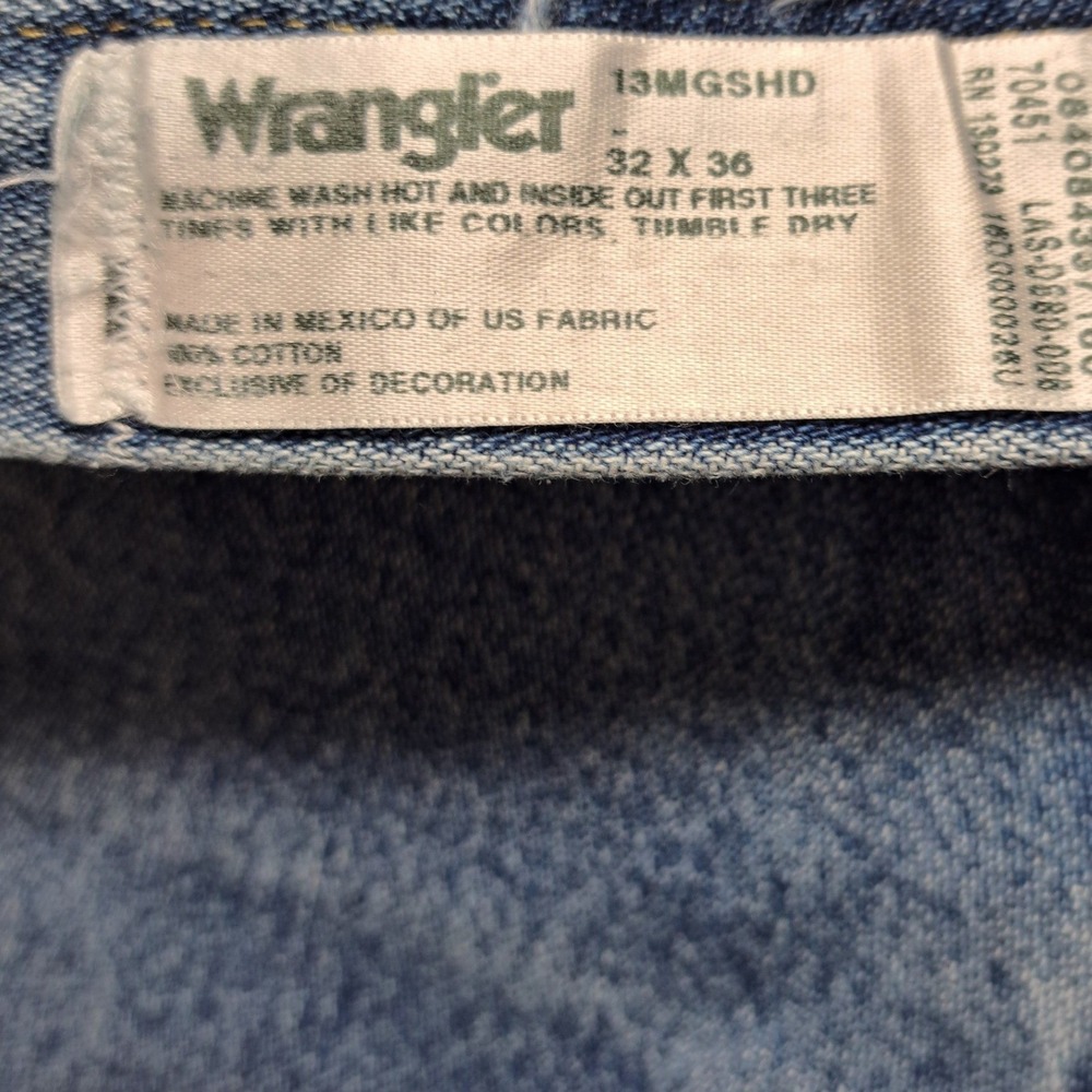 Wrangler Jeans Mens 32x36 Blue Good George Strait Cowboy Cut Straight Leg Denim - Picture 3 of 12
